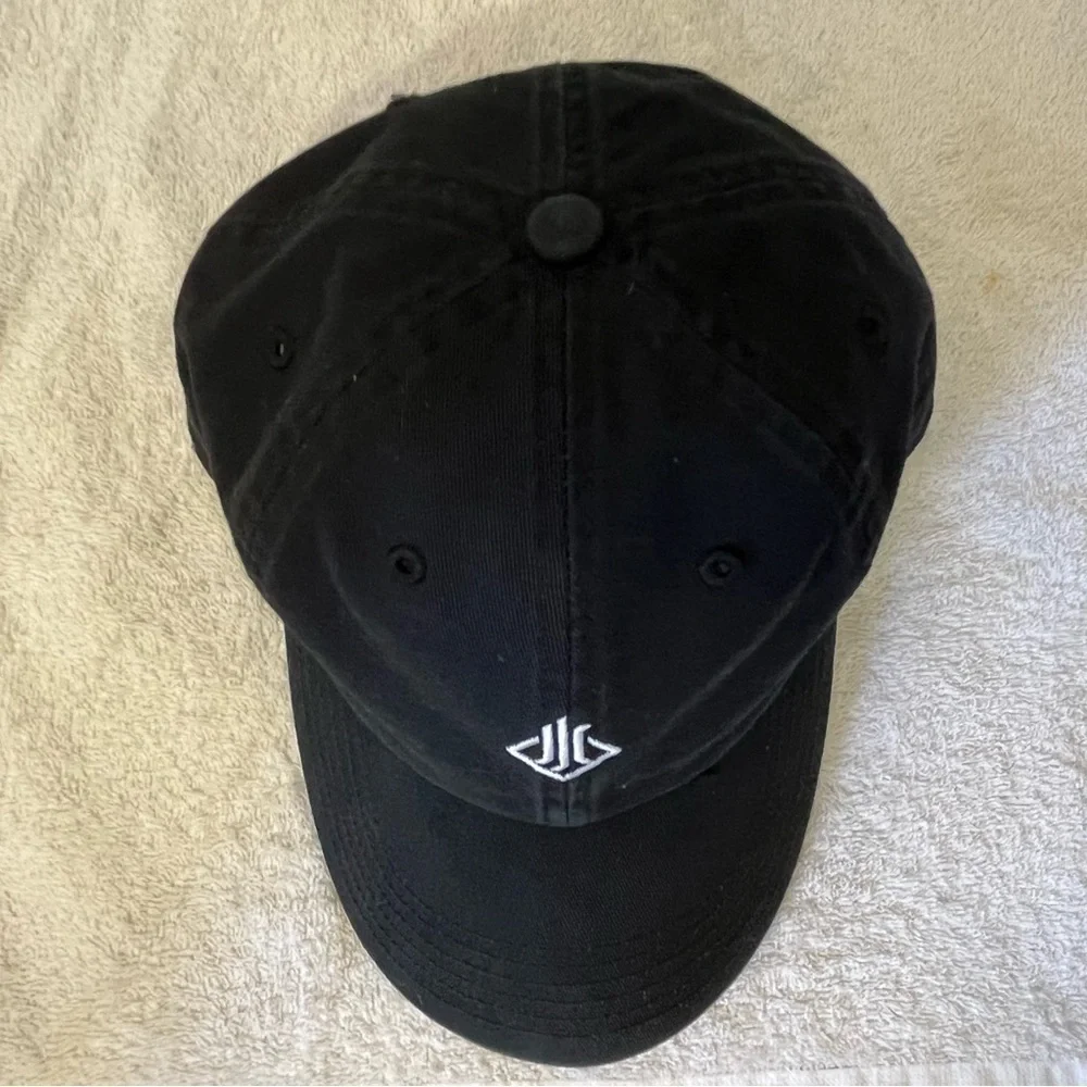 Black Baseball Cap with White Logo